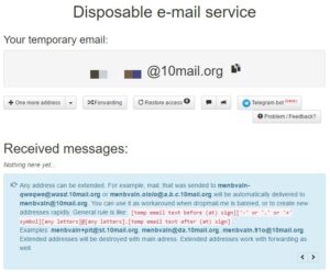 Disposable e-mail service